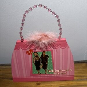 I Love Lucy "Girls Just Want To Have Fun!" Purse-Shaped Hardcover Notebook New